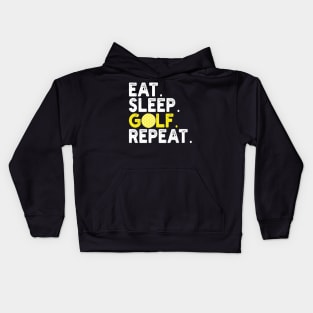 eat sleep golf repeat Kids Hoodie